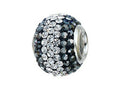 Zable™ Sterling Silver Hematite/White Crystals Bead / Charm