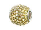 Zable™ Sterling Silver Pave Crystal Ball Golden Shadow Bead / Charm