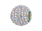 Zable™ Sterling Silver Pave Crystal Ball Bead / Charm