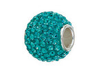 Zable™ Sterling Silver Teal Crystals Compatible Bead / Charm