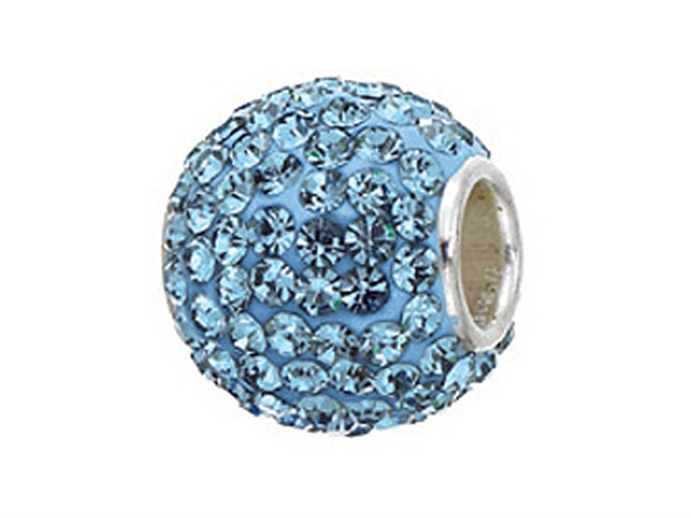 Zable™ Sterling Silver Pave Crystal Birth Month - December Bead / Charm