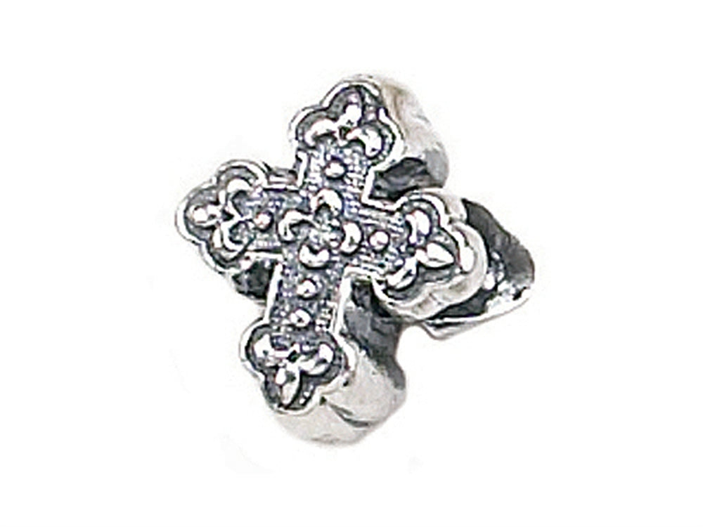Zable™ Sterling Silver Cross, Fancy Bead / Charm
