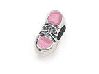 Zable™ Sterling Silver Engraveable Baby Shoe Pink Bead / Charm