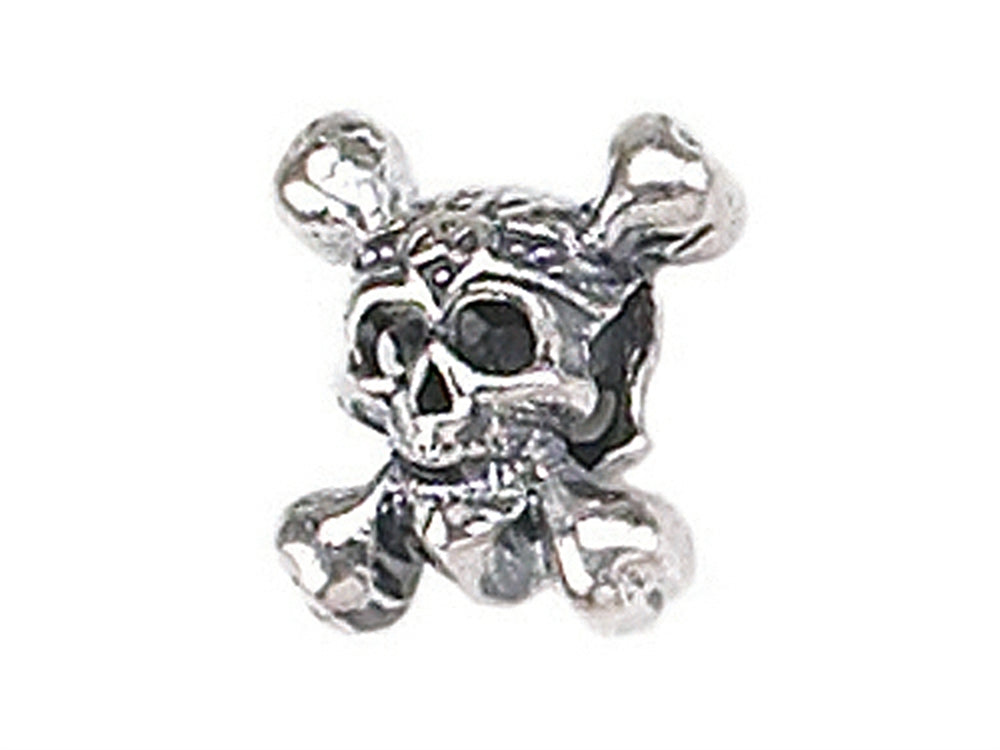 Zable™ Sterling Silver Skull and Crossbones Bead / Charm