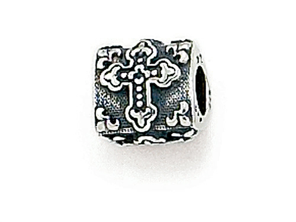 Zable™ Sterling Silver Triangular Cross Bead / Charm