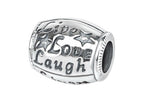 Zable™ Sterling Silver Live Love Laugh Bead / Charm