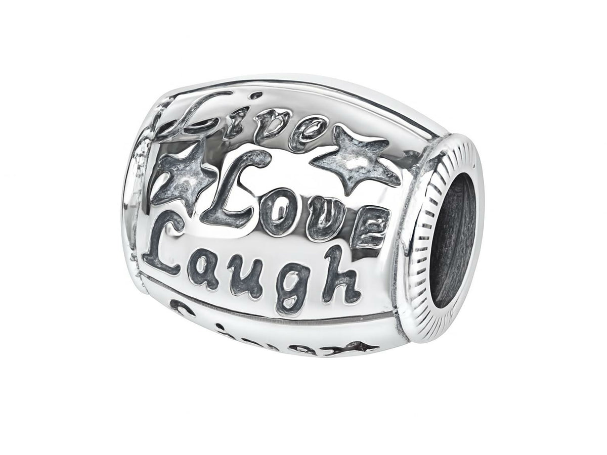 Zable™ Sterling Silver Live Love Laugh Bead / Charm