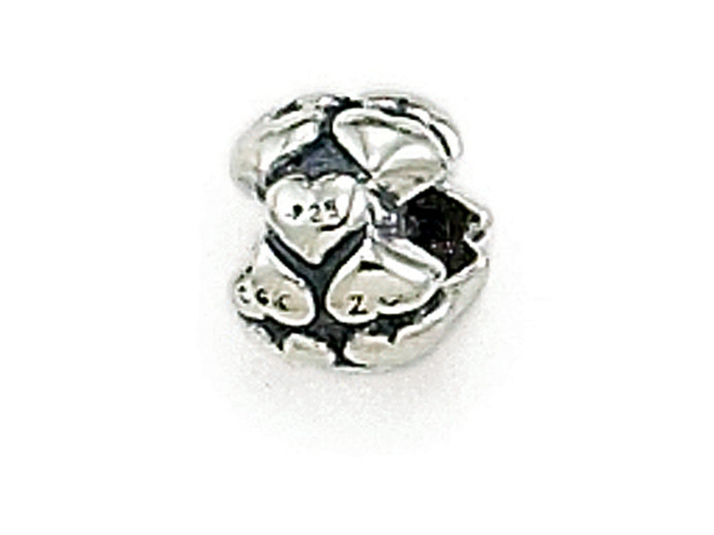 Zable™ Sterling Silver Heart Nugget Spacer Bead / Charm