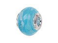 Zable™ Sterling Silver Filigrana Swirl Light Blue Murano Glass Bead / Charm