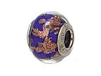 Zable™ Sterling Silver Blue with Copper Glitter Murano Glass Bead / Charm