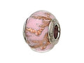 Zable™ Sterling Silver Pink with Copper Glitter Murano Glass Bead / Charm