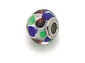 Zable™ Sterling Silver with Multicolor Dot Murano Glass Bead / Charm