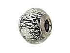 Zable™ Sterling Silver Black with Silver Specks Murano Glass Bead / Charm