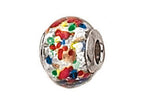 Zable™ Sterling Silver with Multicolor Dot Murano Glass Bead / Charm