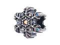 Zable™ Sterling Silver Snowflake With Crystals Bead / Charm
