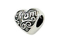 Zable™ Sterling Silver Mom Heart Shape Bead / Charm