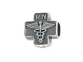 Zable™ Sterling Silver Cross with Caduceus and RN Bead / Charm