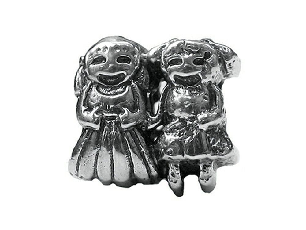 Zable™ Sterling Silver Girl-Girl Bead / Charm