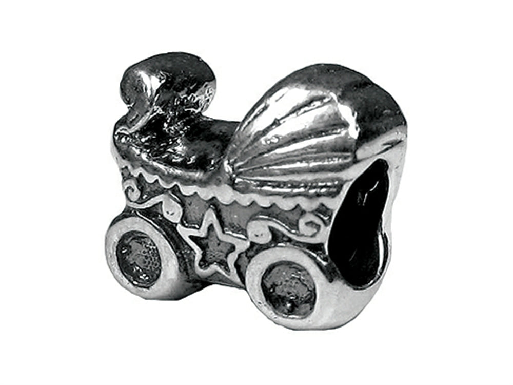 Zable™ Sterling Silver Baby Carriage Bead / Charm