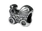 Zable™ Sterling Silver Baby Carriage Bead / Charm