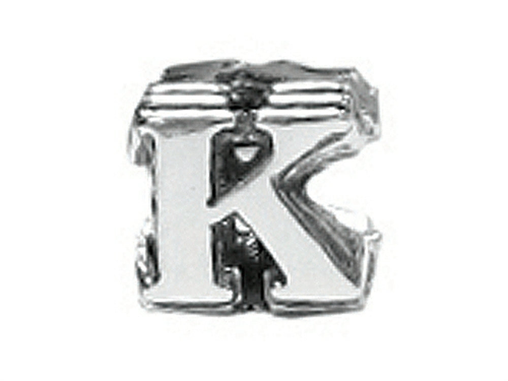 Zable™ Sterling Silver Open Initial K Bead / Charm