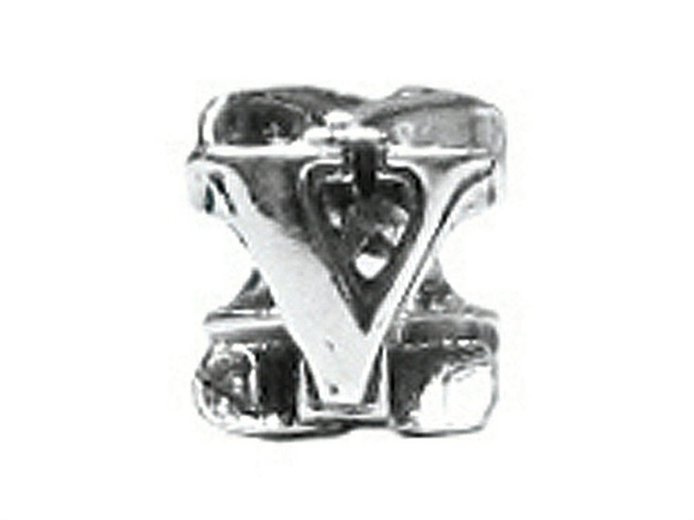 Zable™ Sterling Silver Open Initial V Bead / Charm