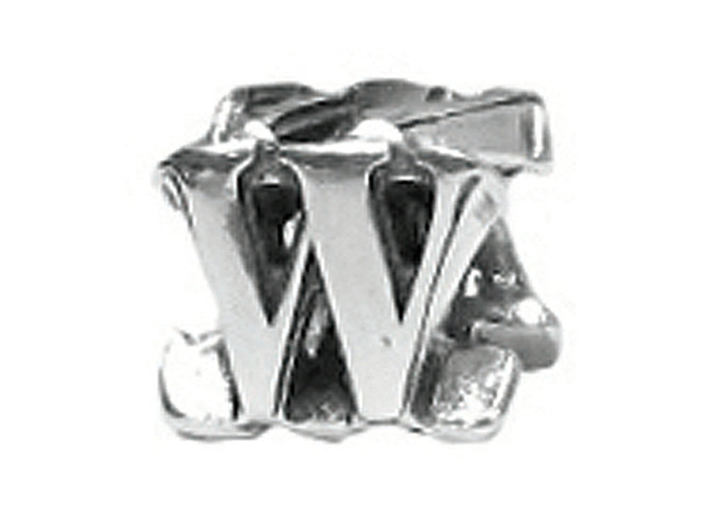 Zable™ Sterling Silver Open Initial W Bead / Charm