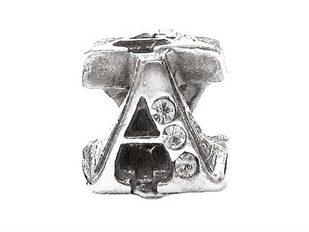 Zable™ Sterling Silver CZ Initial A Bead / Charm