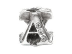 Zable™ Sterling Silver CZ Initial A Bead / Charm