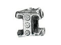 Zable™ Sterling Silver CZ Initial I Bead / Charm