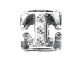 Zable™ Sterling Silver CZ Initial T Bead / Charm
