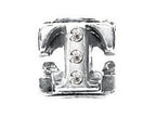 Zable™ Sterling Silver CZ Initial T Bead / Charm