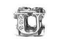 Zable™ Sterling Silver CZ Initial U Bead / Charm