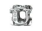 Zable™ Sterling Silver CZ Initial U Bead / Charm