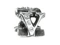 Zable™ Sterling Silver CZ Initial V Bead / Charm