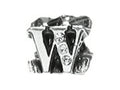 Zable™ Sterling Silver CZ Initial W Bead / Charm