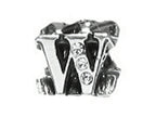 Zable™ Sterling Silver CZ Initial W Bead / Charm