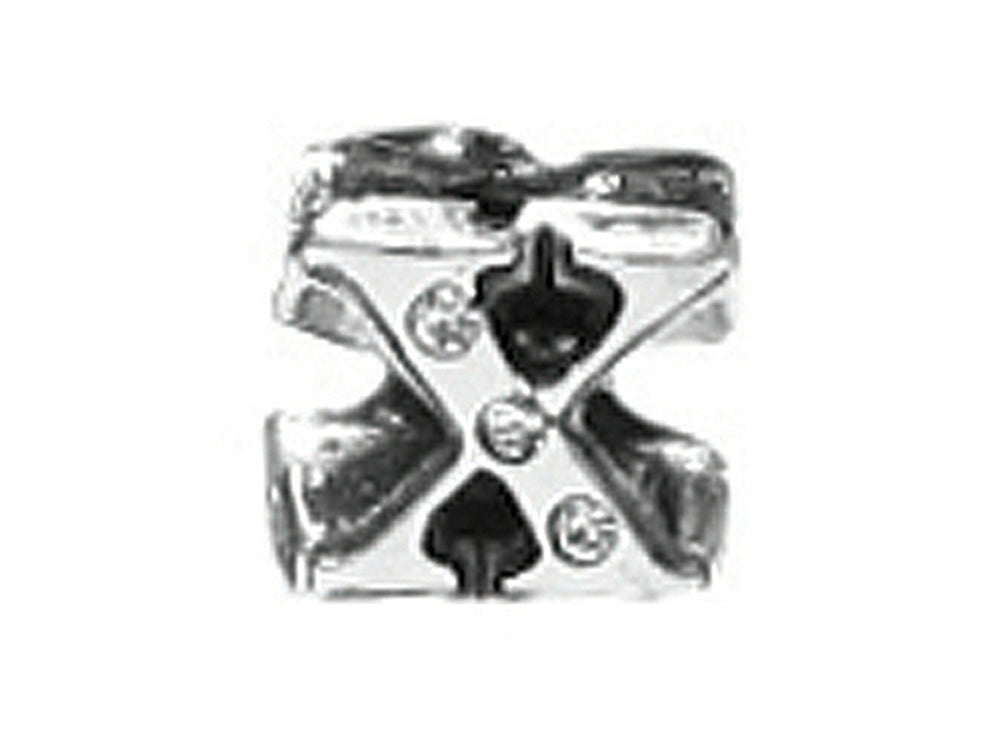 Zable™ Sterling Silver CZ Initial X Bead / Charm