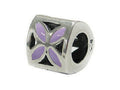 Zable™ Sterling Silver Tri Flower Lavender Bead / Charm