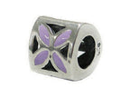 Zable™ Sterling Silver Tri Flower Lavender Bead / Charm
