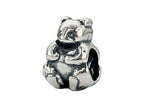 Zable™ Sterling Silver Panda, Two-Sided Bead / Charm
