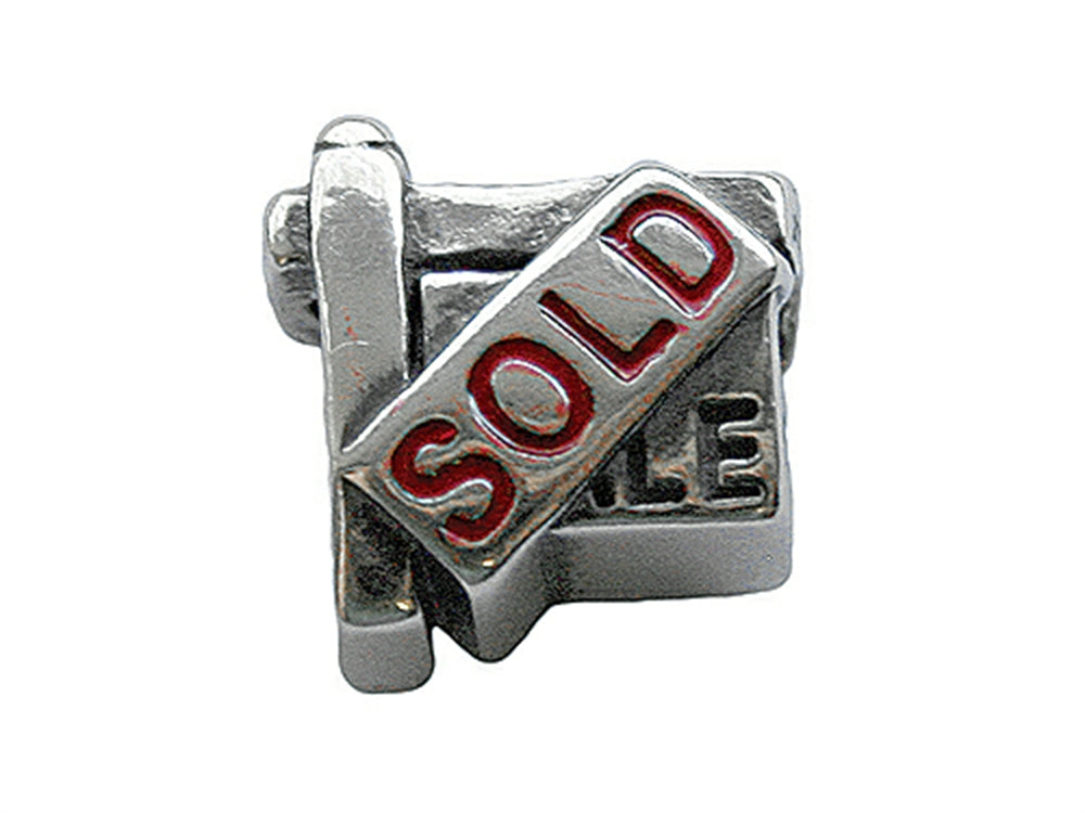 Zable™ Sterling Silver Sold Sign Bead / Charm