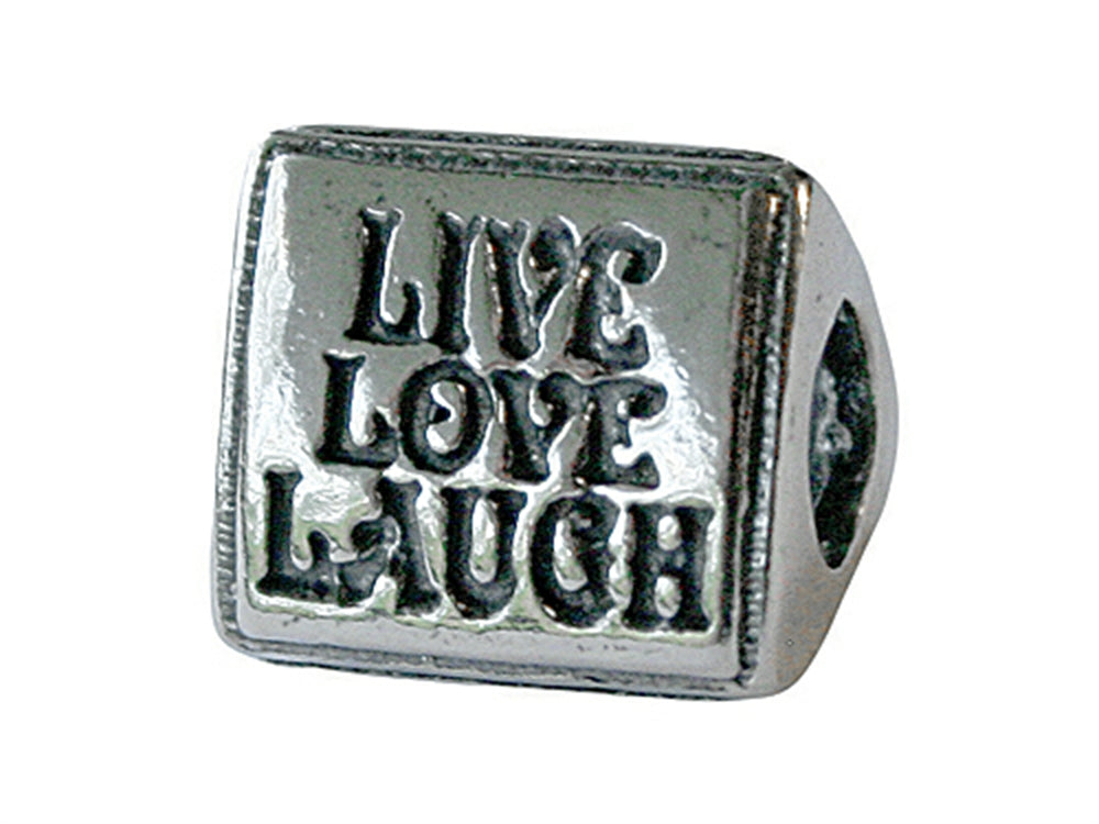 Zable™ Sterling Silver Tri Live/love/laugh Bead / Charm