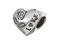 Zable™ Sterling Silver Heart with Rose and Love Bead / Charm
