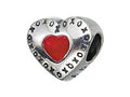 Zable™ Sterling Silver Red Heart with XO's Bead / Charm