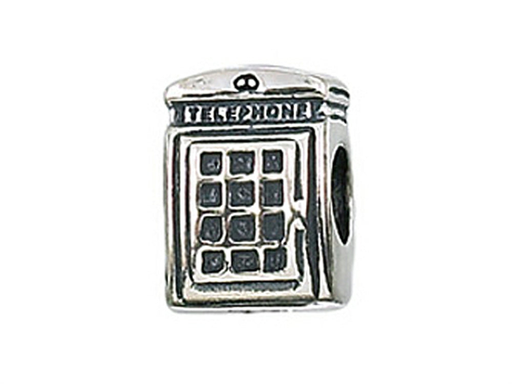 Zable™ Sterling Silver Telephone Booth Bead / Charm