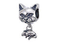 Zable™ Sterling Silver Cat with Mouse Bead / Charm