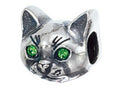 Zable™ Sterling Silver Cat Face Bead / Charm