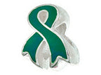 Zable™ Sterling Silver Awareness Ribbon-Green Bead / Charm