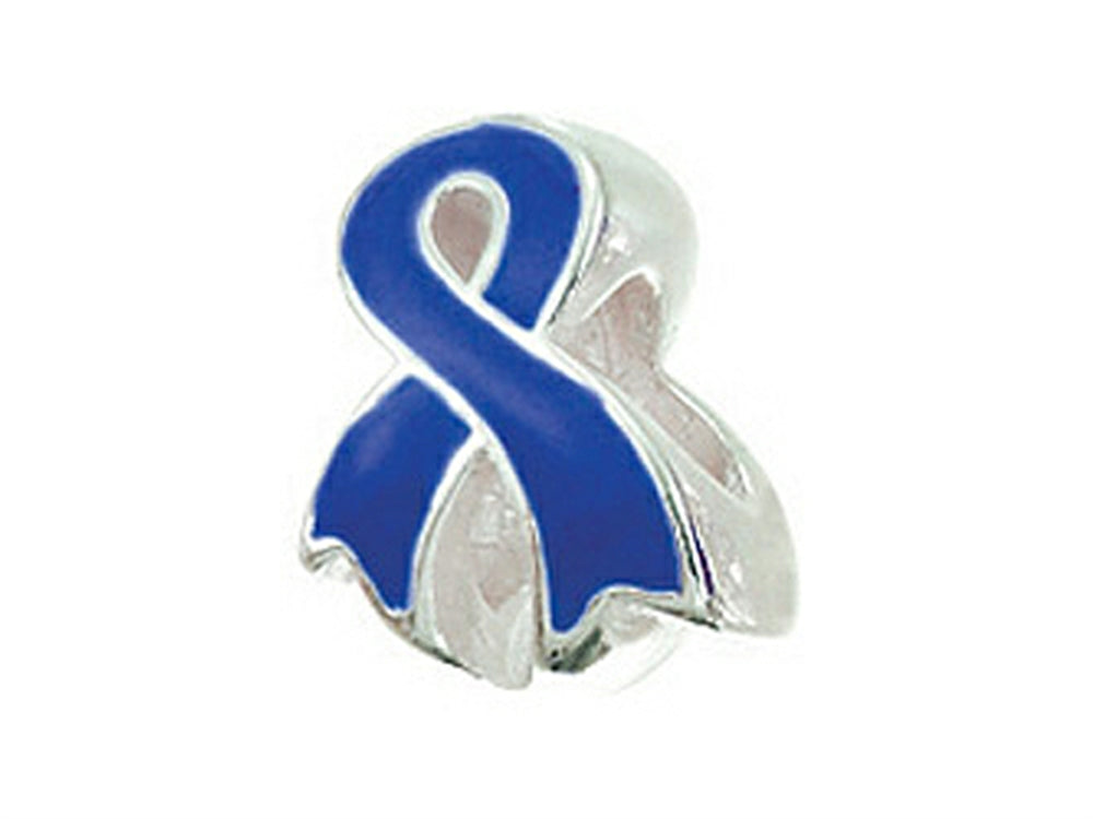Zable™ Sterling Silver Awareness Ribbon Blue Compatible Bead / Charm